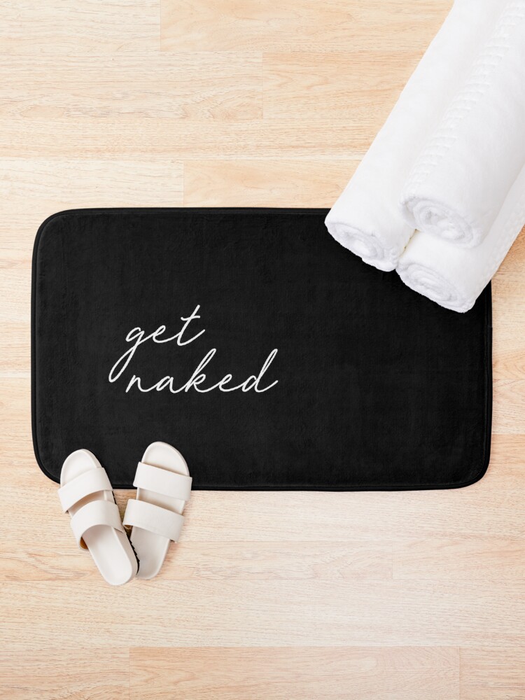 Alternate view of get naked, black and white Bath Mat