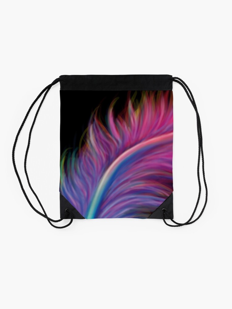 Alternate view of Feather pen drip Drawstring Bag