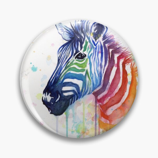 Item preview, Rainbow Zebra Watercolor Animal Painting designed and sold by Olga Shvartsur.