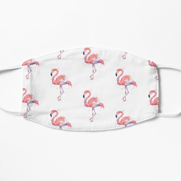 Pink Flamingo Watercolor Illustration Mask