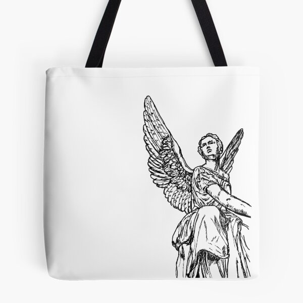 Aperçu de l'œuvre Statue d'ange - noir et blanc créée et vendue par Queerhaven.