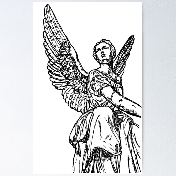 Item preview, Estatua del ángel - blanco y negro designed and sold by Queerhaven.