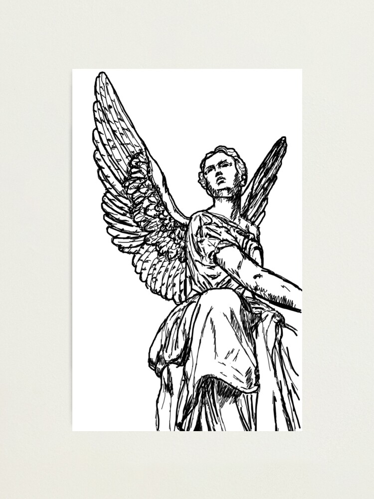 Impression Photo Statue D Ange Noir Et Blanc Par Queerhaven Redbubble