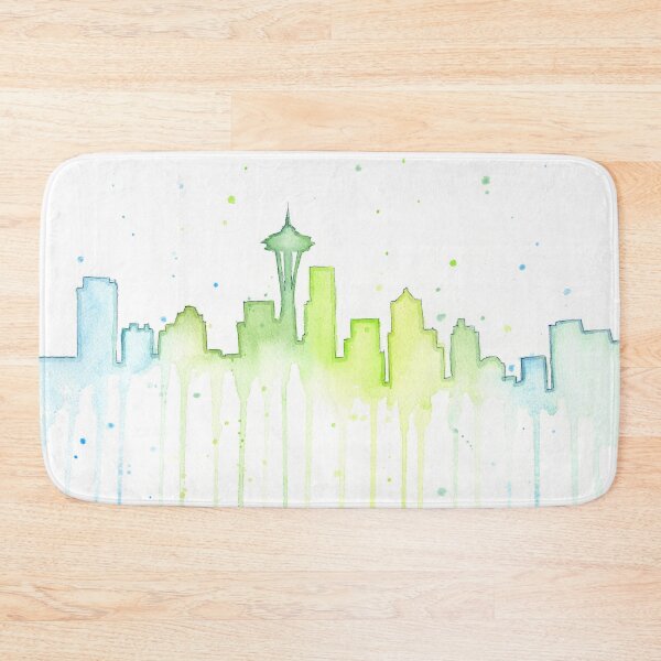 Item preview, Seattle Skyline Watercolor  designed and sold by Olga Shvartsur.