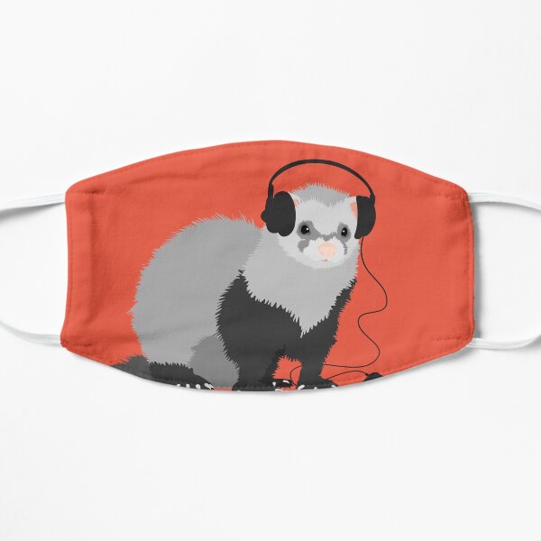 Funny Musical Ferret Flat Mask