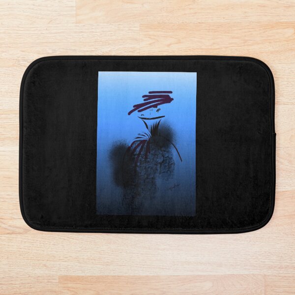 Item preview, Beautiful fashion illustration of black ballgown and hat, blue background designed and sold by PetaJaneDesigns.