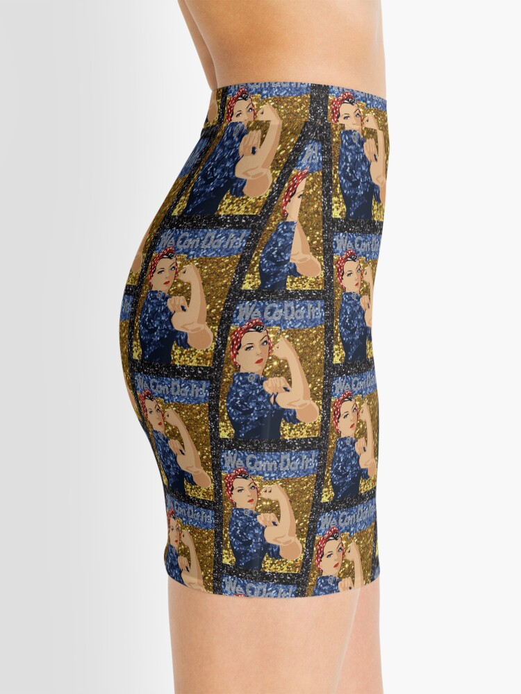 Alternate view of glitter print rosie the riveter Mini Skirt