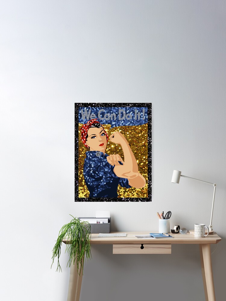 glitter print rosie the riveter Poster for Sale by gossiprag