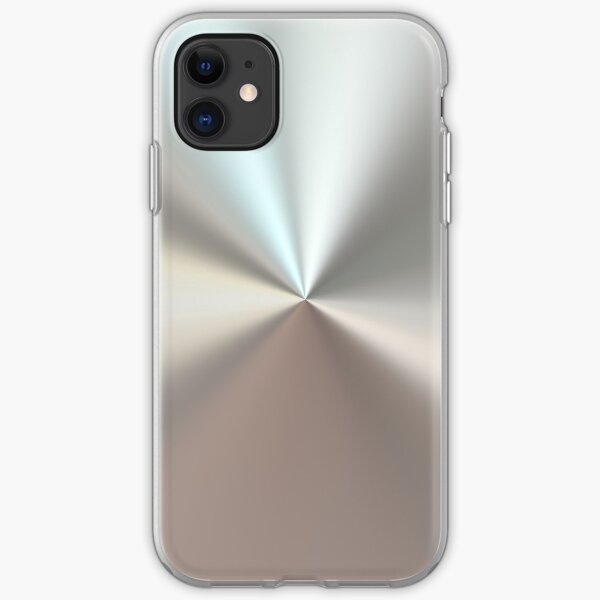 Shiny brushed silver surface iPhone Soft Case