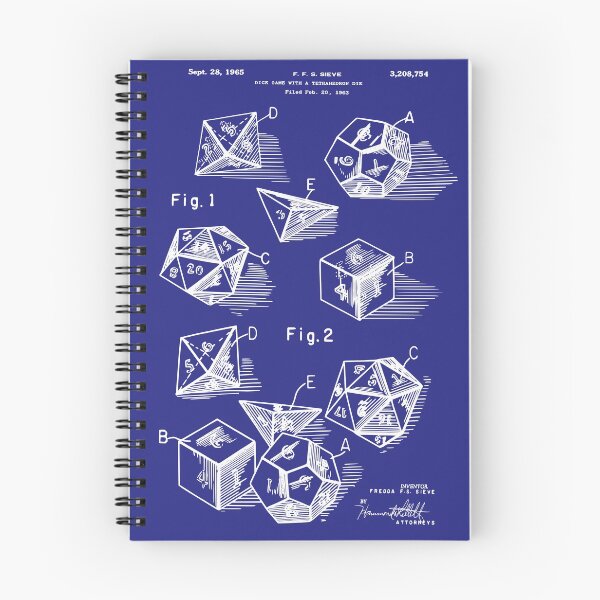 Item preview, D20 Role Playing Dice Set Patent Prints 1999 designed and sold by MadebyDesign.