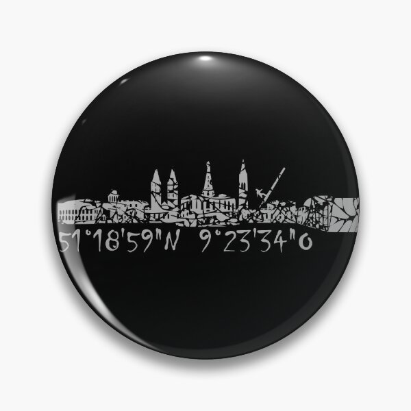 Artikelvorschau, Skyline Kassel silber mit Koordinaten des Standpunktes entworfen und verkauft von Kalli-design.