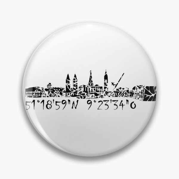 Artikelvorschau, Skyline Kassel mit Koordinaten des Standpunktes entworfen und verkauft von Kalli-design.