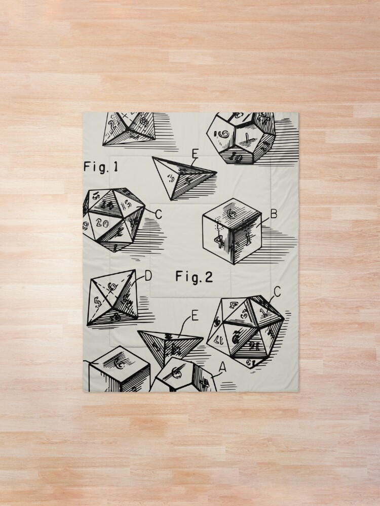 Alternate view of Patent Prints 1999 - RPG Set of Dice Comforter