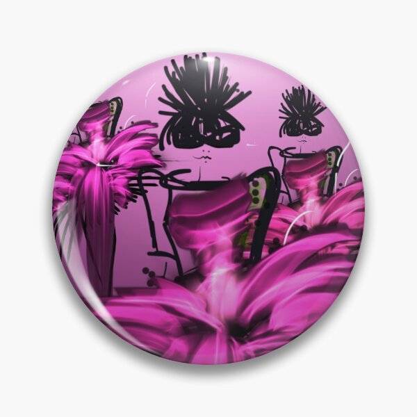 Item preview, Fashion illustration of three models in bright pink evening dresses designed and sold by PetaJaneDesigns.