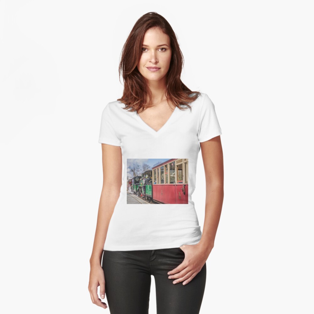 Item preview, Fitted V-Neck T-Shirt designed and sold by bywhacky.