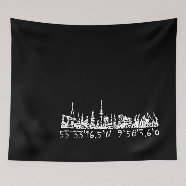 Item preview, Skyline Hamburg with coordinates of the viewpoint designed and sold by Kalli-design.