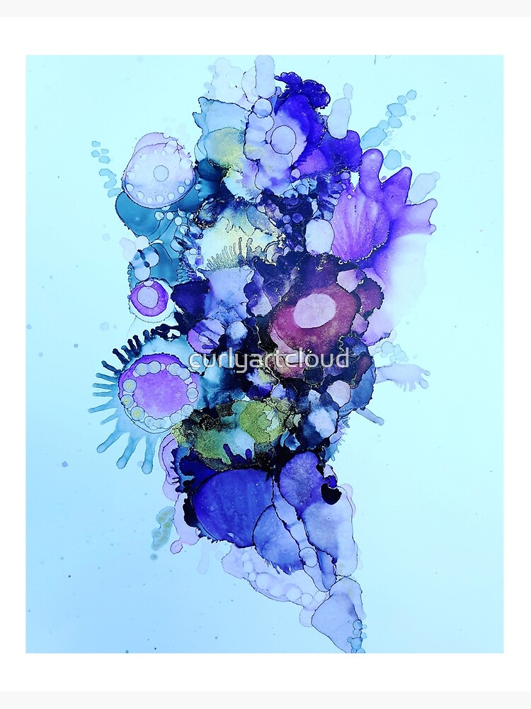 Thumbnail 2 of 2, Art Board Print, Purple Bouquet designed and sold by curlyartcloud.