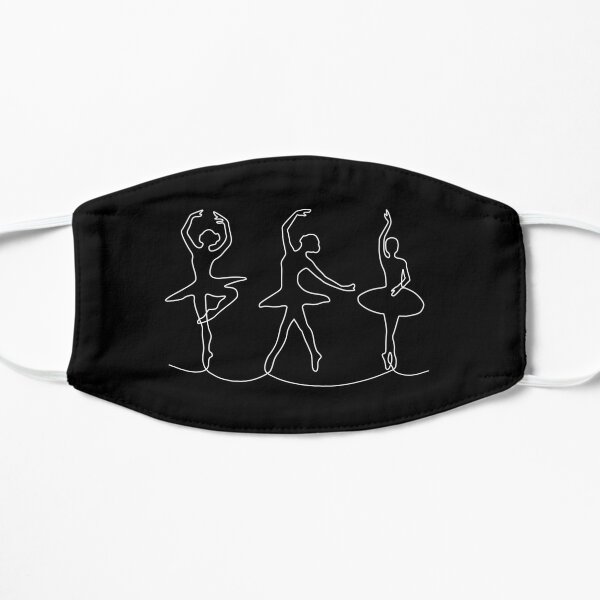 Ballerina girl or woman dancing ballet on the line Flat Mask