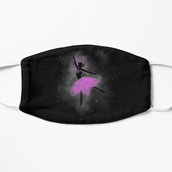 Ballerina girl or woman dancing ballet in outer space Flat Mask