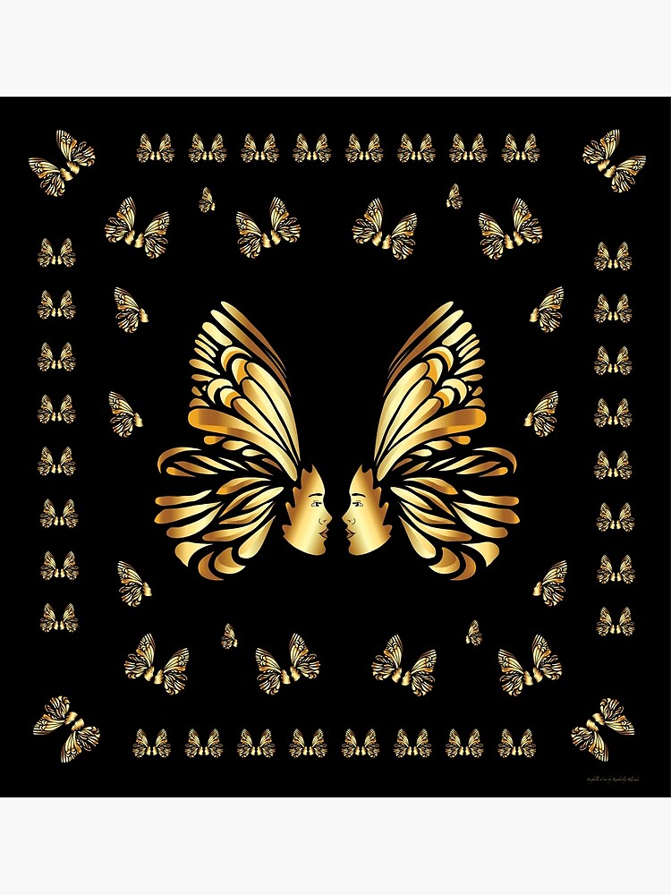 "Butterfly Face Black and Gold" Poster for Sale by WingsofLovebyKK