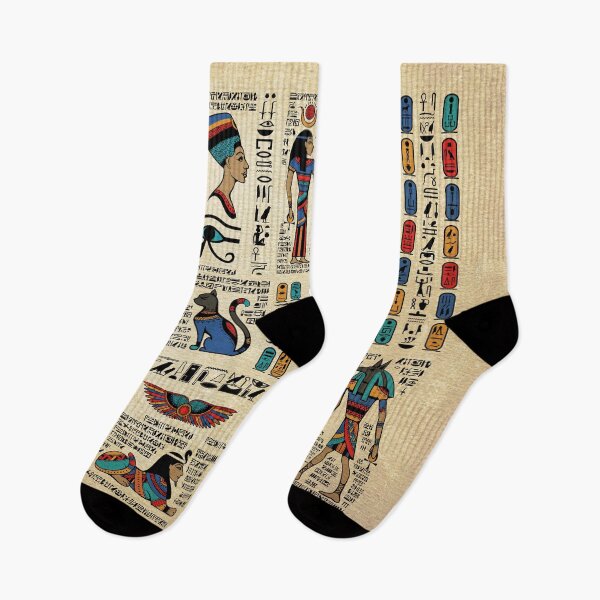 Item preview, Egyptian hieroglyphs and deities on papyrus designed and sold by k9printart.