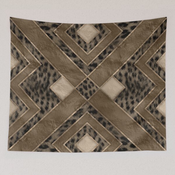 Item preview, Leopard Fur Texture Geometric Pattern designed and sold by k9printart.