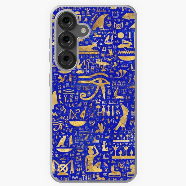 Item preview, Ancient Egyptian hieroglyphs -Lapis Lazuli and Gold designed and sold by k9printart.