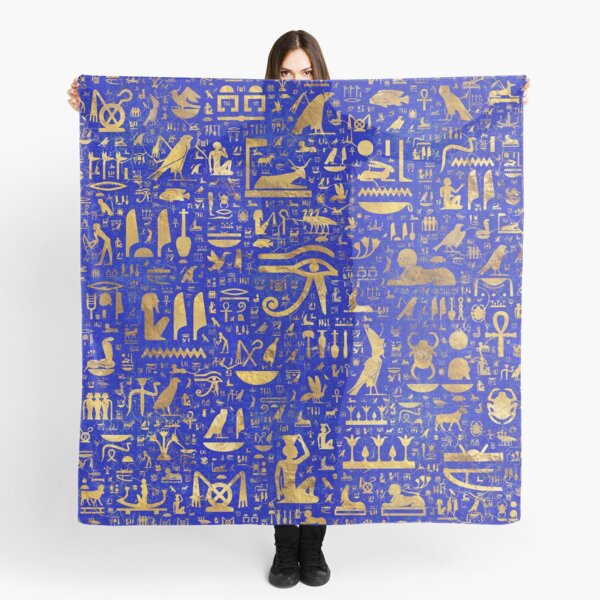 Item preview, Ancient Egyptian hieroglyphs -Lapis Lazuli and Gold designed and sold by k9printart.