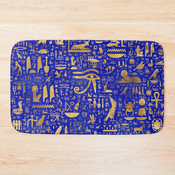 Item preview, Ancient Egyptian hieroglyphs -Lapis Lazuli and Gold designed and sold by k9printart.