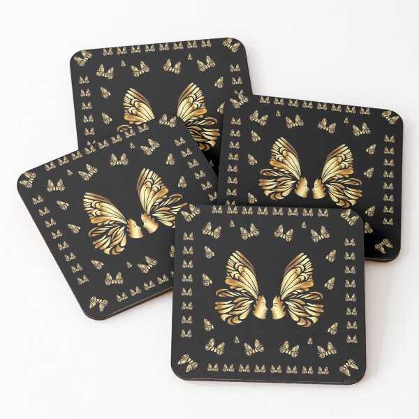 Item preview, Butterfly Face Black and Gold designed and sold by Kimberley Kleczka.