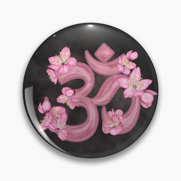 Item preview, OM symbol Cherry Blossom watercolor designed and sold by k9printart.