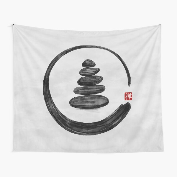 Item preview, Zen Enso Circle and Zen stones - Watercolor designed and sold by k9printart.