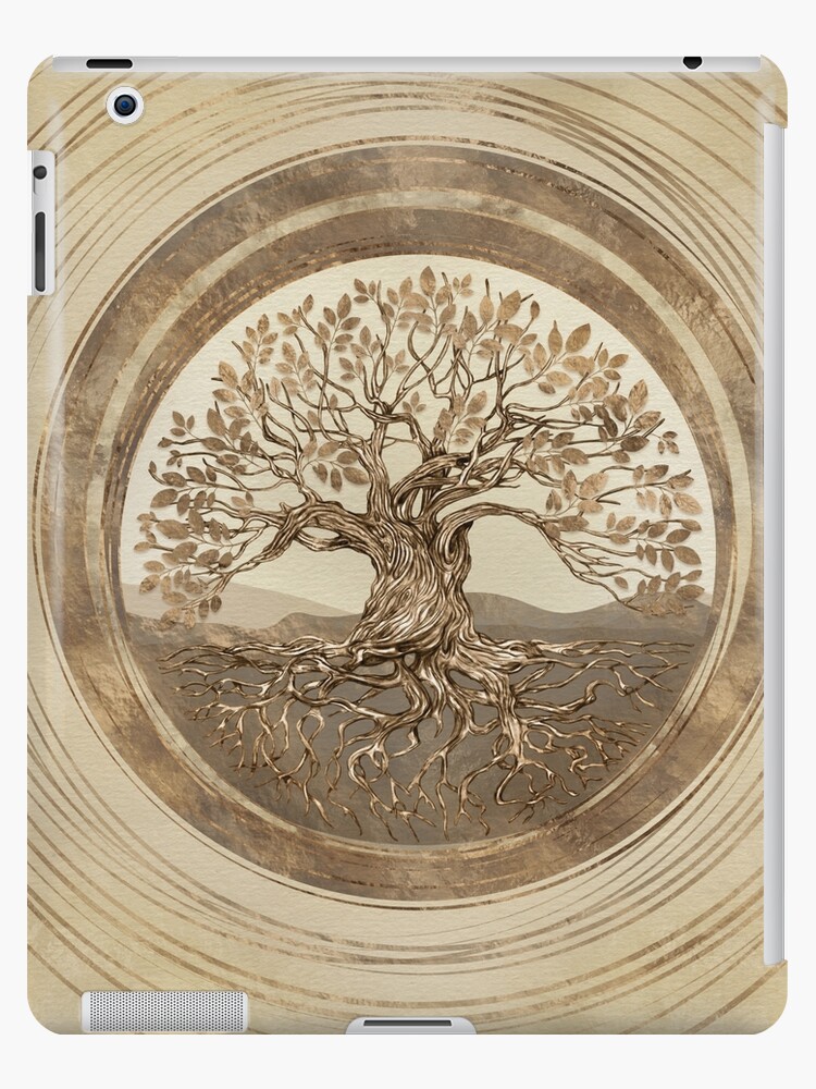 Funda y vinilo para iPad «Árbol de la vida -Yggdrasil Pastel Gold» de  k9printart | Redbubble