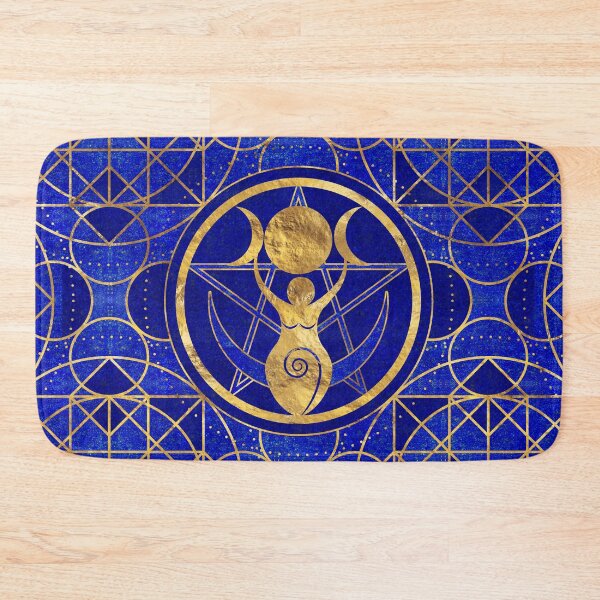 Item preview, Triple Moon - Goddess -Lapis Lazuli and Gold designed and sold by k9printart.