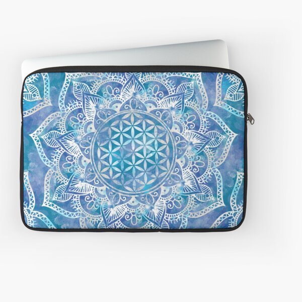 Vista previa del artículo con la obra «Flor de la vida en Lotus - Acuarela Azul», diseñado y vendido por k9printart.