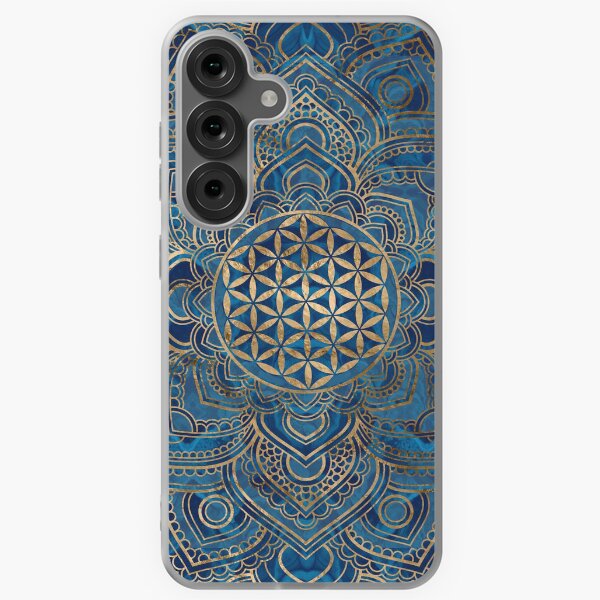 Item preview, Flower of Life in Lotus Mandala - Blue Marble and Gold designed and sold by k9printart.