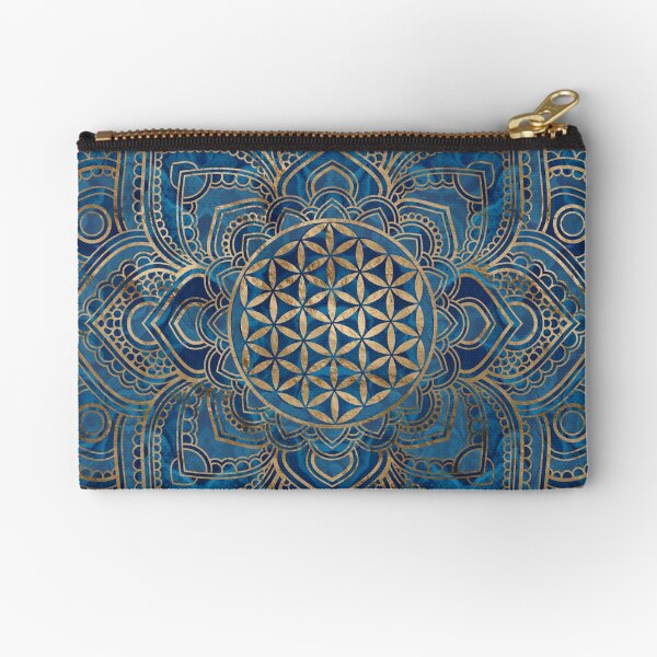 Item preview, Flower of Life in Lotus Mandala - Blue Marble and Gold designed and sold by k9printart.