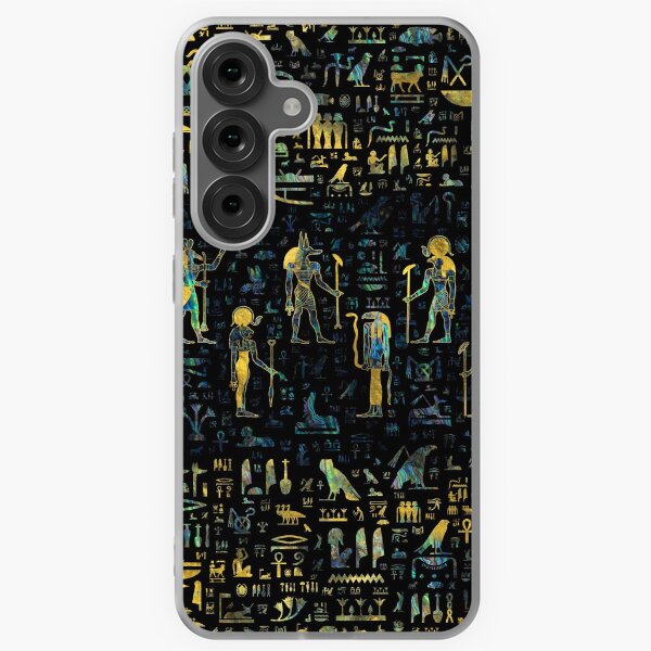 Item preview, Egyptian Gods and hieroglyphs - Abalone and Gold designed and sold by k9printart.