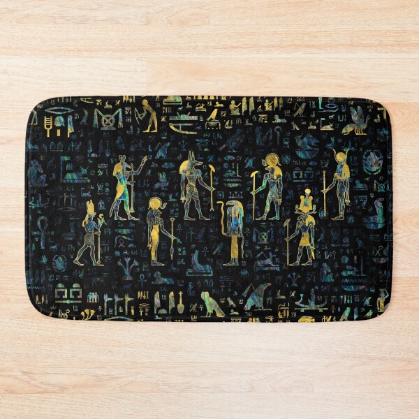 Item preview, Egyptian Gods and hieroglyphs - Abalone and Gold designed and sold by k9printart.