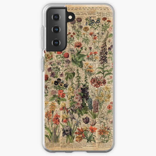 Colourful Wild Meadow Flowers Over Vintage Dictionary Book Page Samsung Galaxy Soft Case
