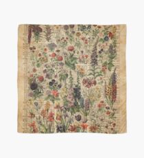 Colourful Wild Meadow Flowers Over Vintage Dictionary Book Page Scarf