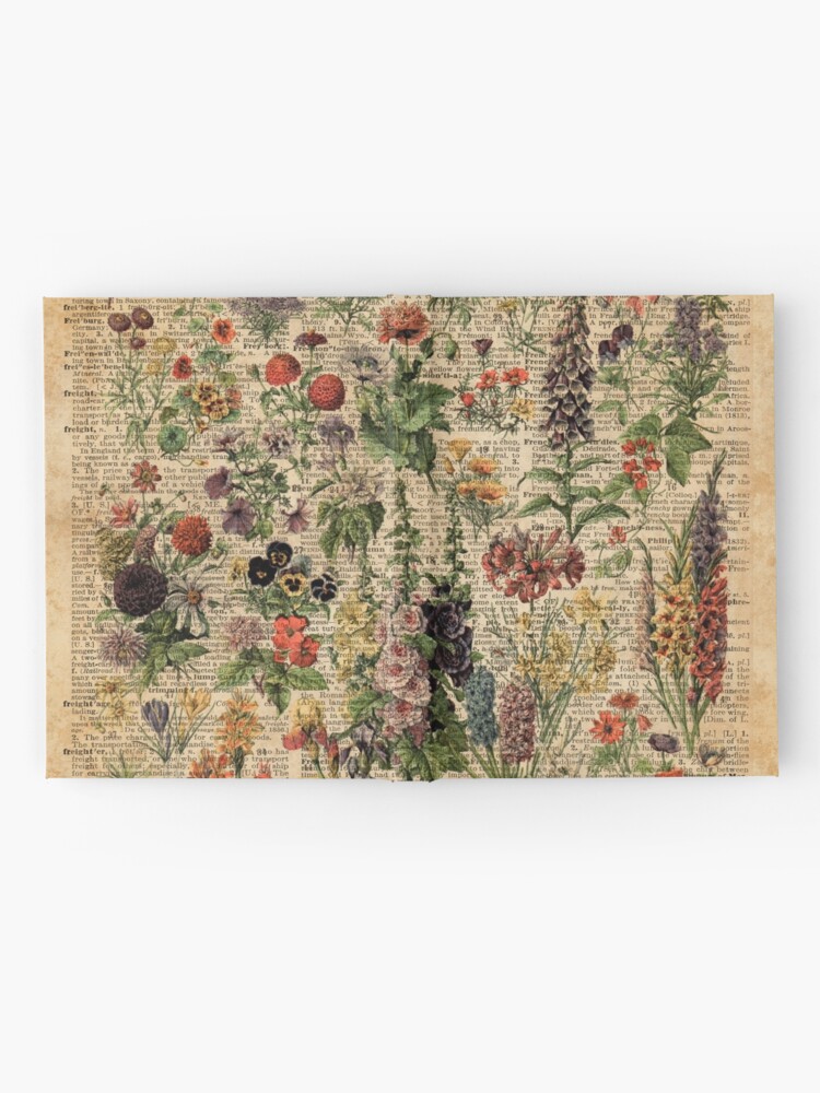 Alternate view of Colourful Wild Meadow Flowers Over Vintage Dictionary Book Page Hardcover Journal