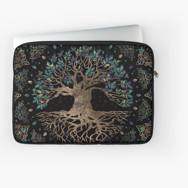 Tree of life -Yggdrasil Golden and Marble ornament Laptop Sleeve