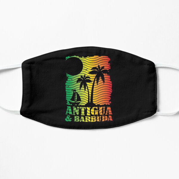 Antigua and Barbuda Island Scene - Ites Gold and Green Flat Mask