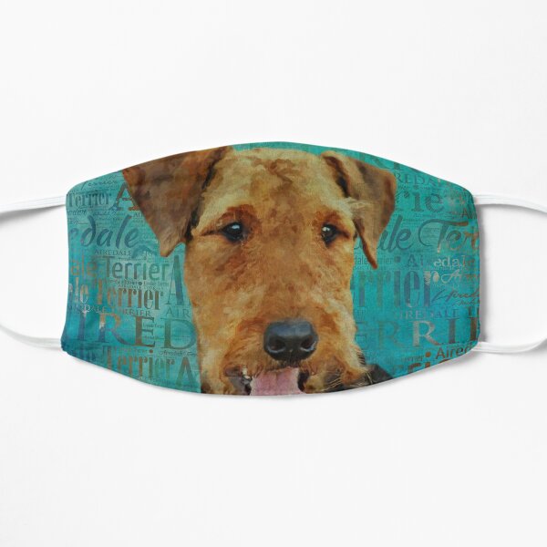 Airedale Terrier Portrait on Word Art Mask