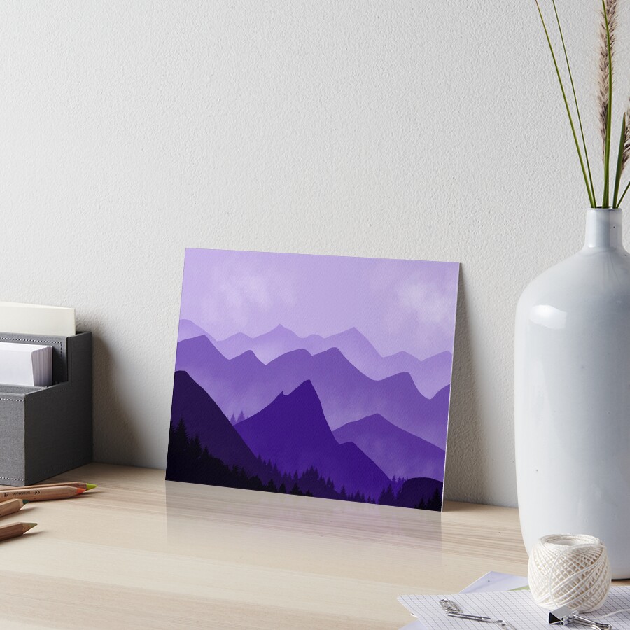 Purple Mountain Painting Canvas discount Print