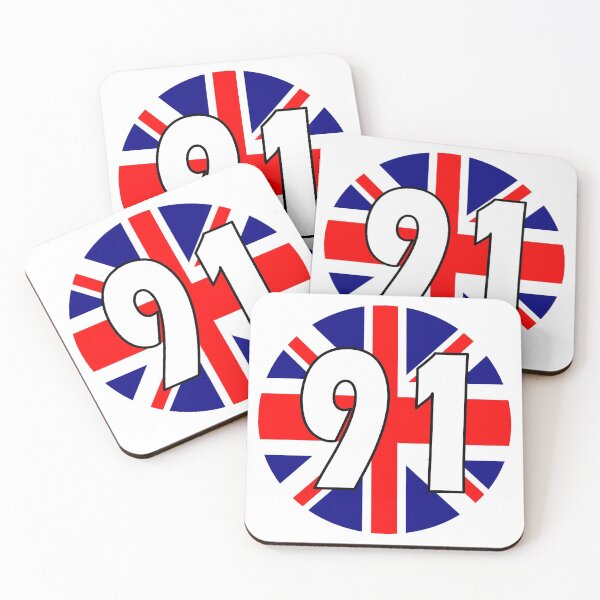 Item preview, UK flag with number 91 - ninety one designed and sold by AllShirts21.