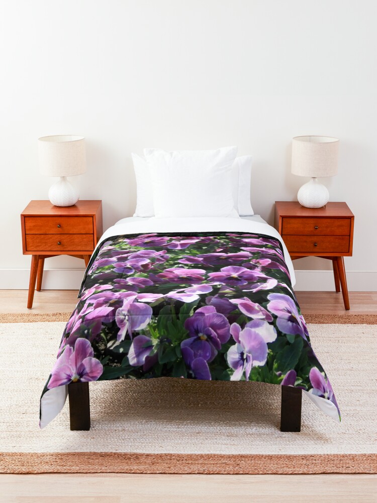 Alternate view of Purple Romantic Flowers Comforter