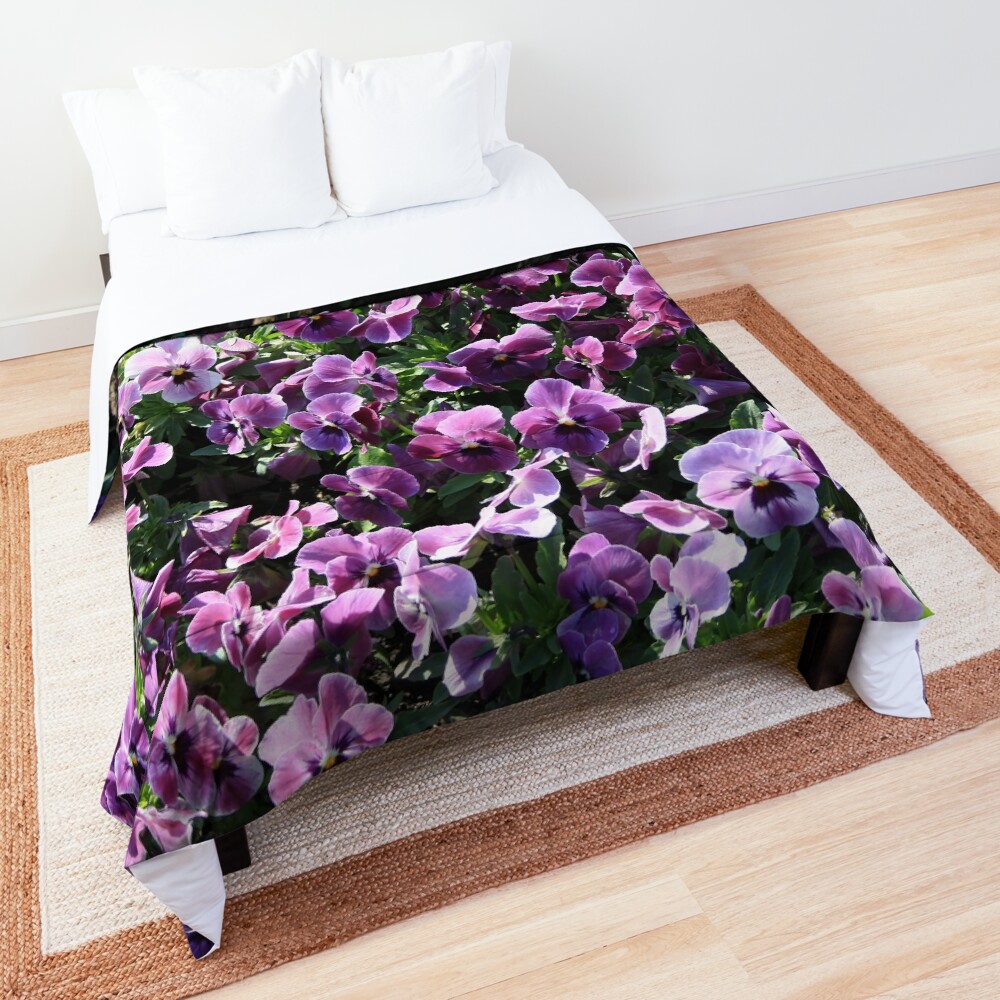 Purple Romantic Flowers Comforter