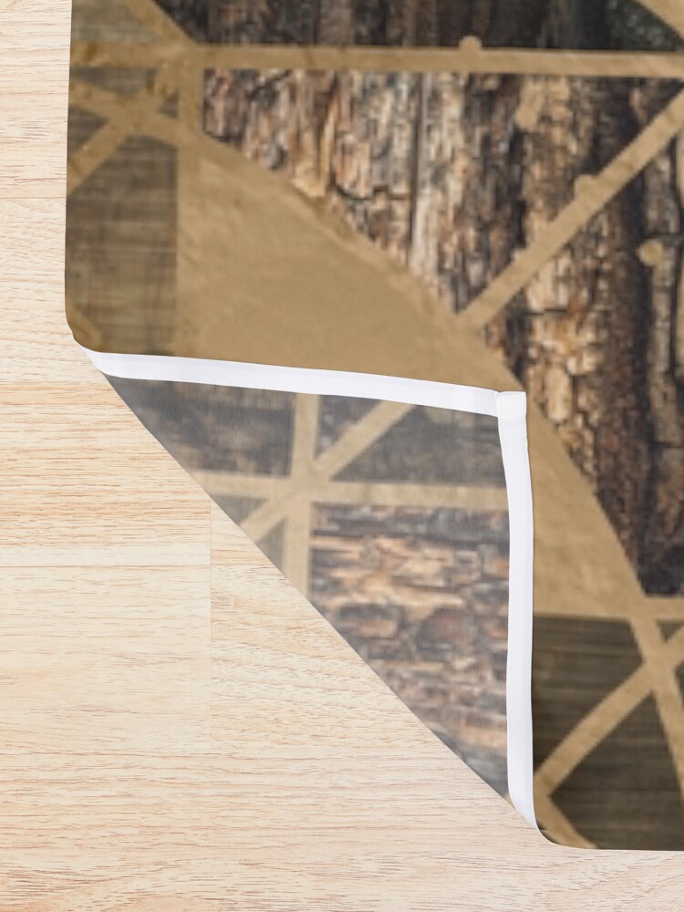 Alternate view of Tree of life -Yggdrasil - Wood Bark and Gold Shower Curtain